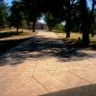 Stamped concrete driveway